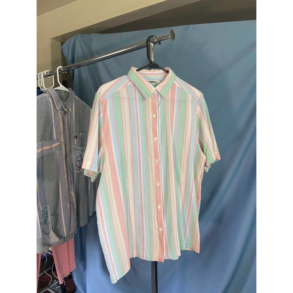 Alfred Dunner Pastel stripe button up
